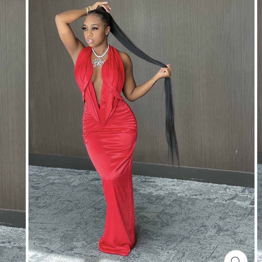 BflyLa Red Maxi Gown